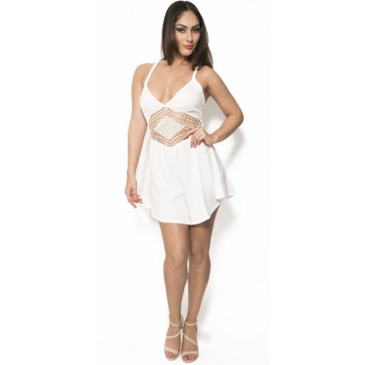 'Alicia' white playsuit / dress with cut out